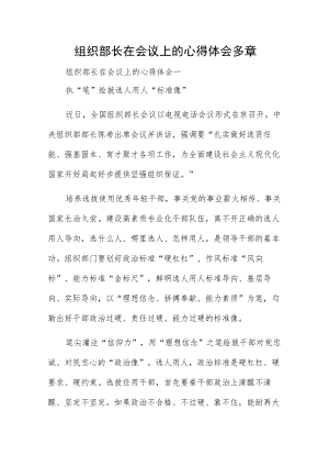 组织部长在会议上的心得体会多章.docx