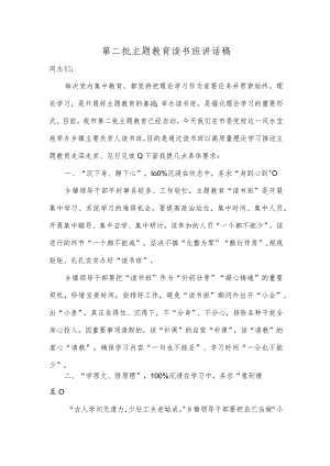 第二批主题教育读书班讲话稿.docx