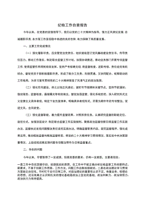 纪检工作自查报告 .docx