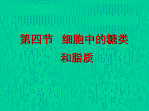 细胞中的糖类和脂质1精品教育.ppt