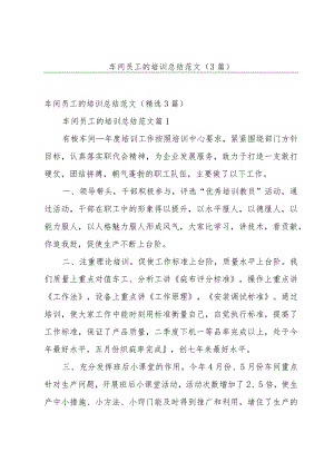 车间员工的培训总结范文（3篇）.docx