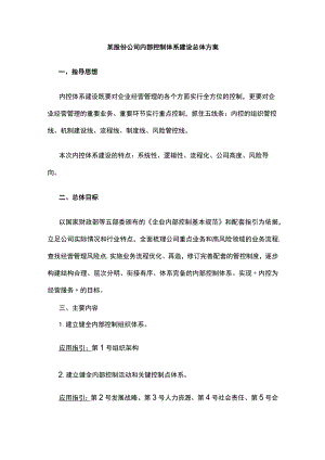 某股份公司内部控制体系建设总体方案.docx