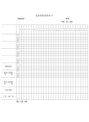 设备预检修保养卡.docx