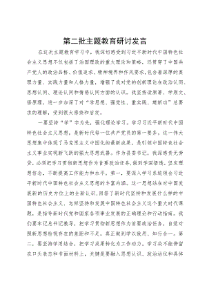 县委书记在第二批主题教育研讨会上的发言.docx