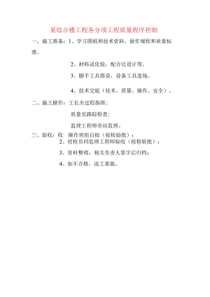 某综合楼工程各分项工程质量程序控制.docx