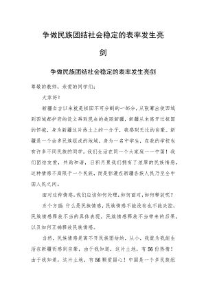 争做民族团结社会稳定的表率发生亮剑.docx