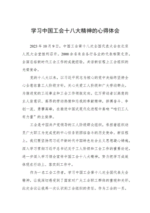 学习中国工会十八大精神的心得体会交流发言两篇.docx
