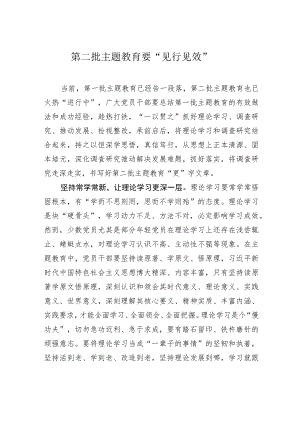 第二批主题教育要“见行见效”.docx