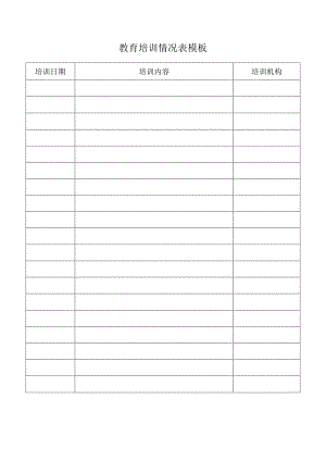 教育培训情况表模板.docx
