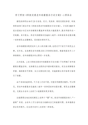 学习贯彻《积极发展老年助餐服务行动方案》心得体会.docx