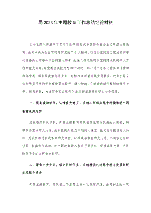 局2023年主题教育工作总结经验材料.docx