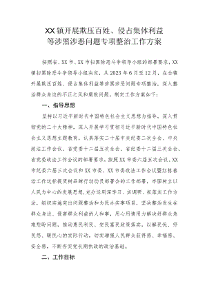 XX镇开展欺压百姓、侵占集体利益等涉黑涉恶问题专项整治工作方案.docx