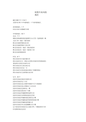 疫情中高风险地区.docx