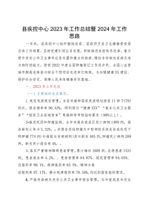 县疾控中心2023年工作总结暨2024年工作思路.docx