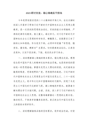 2023研讨交流：凝心铸魂 实干担当.docx