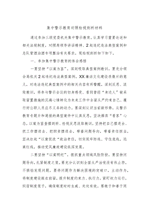 集中警示教育对照检视剖析材料 .docx