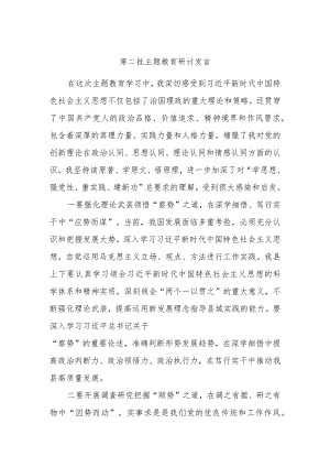 第二批主题教育研讨发言 .docx
