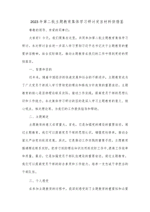 2023年第二批主题教育集体学习研讨发言材料供借鉴.docx