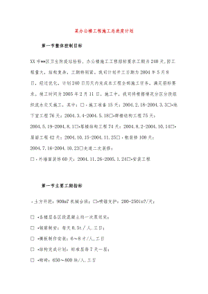 某办公楼工程施工总进度计划.docx