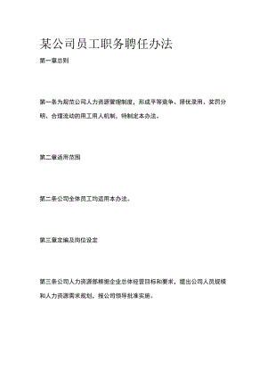 某公司员工职务聘任办法.docx