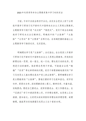 2023年处级领导参加主题教育集中学习时的发言.docx