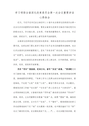 学习领悟全面深化改革委员会第一次会议重要讲话心得体会.docx