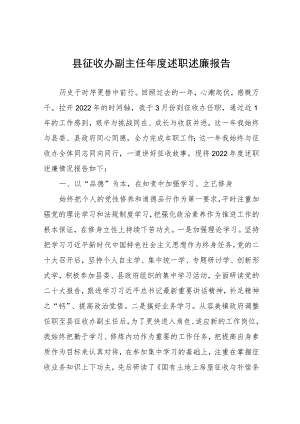 县征收办副主任年度述职述廉报告.docx