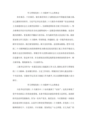 司法干警党员干部《学习宣传贯彻党的二十大精神》心得体会 （合计4份）.docx