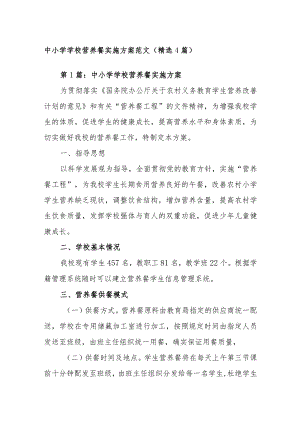 中小学学校营养餐实施方案范文(精选4篇).docx