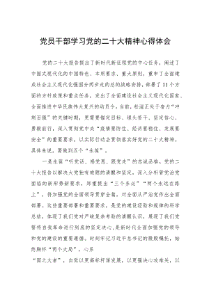 党员干部学习党的二十大精神心得体会.docx