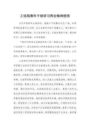 工信局青年干部学习两会精神感悟.docx