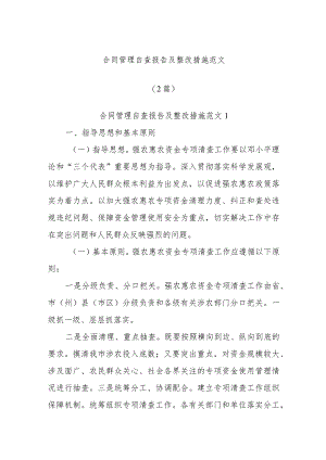 (2篇)合同管理自查报告及整改措施范文.docx