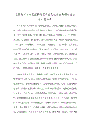 主题教育与全国纪检监察干部队伍教育整顿有机结合心得体会.docx