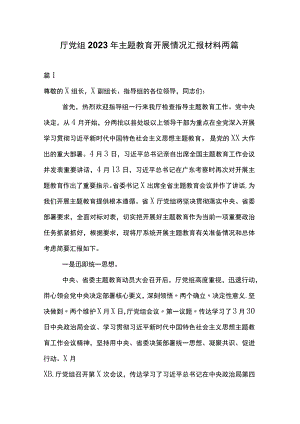 厅党组2023年主题教育开展情况汇报材料两篇.docx