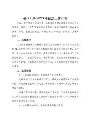 县某局2023年普法工作计划.docx