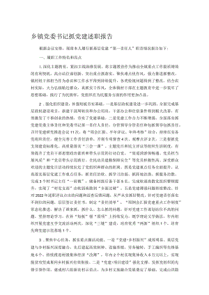 乡镇党委书记抓党建述职报告.docx