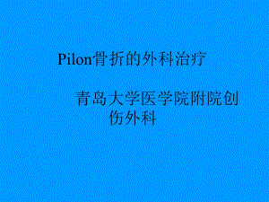 Pilon骨折的外科治疗.ppt
