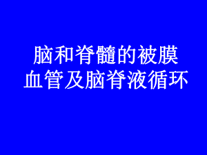 脑和脊髓被膜血管及脑脊液循环.ppt