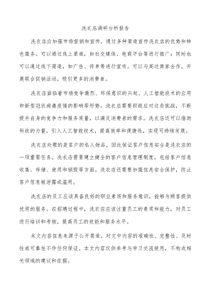 洗衣店调研分析报告.docx