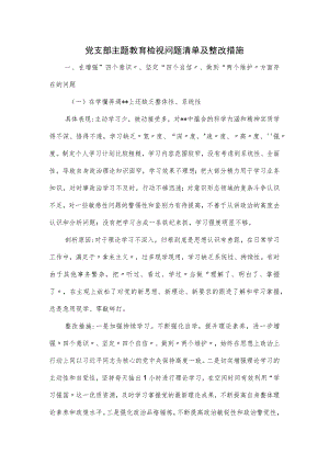 党支部主题教育检视问题清单及整改措施.docx