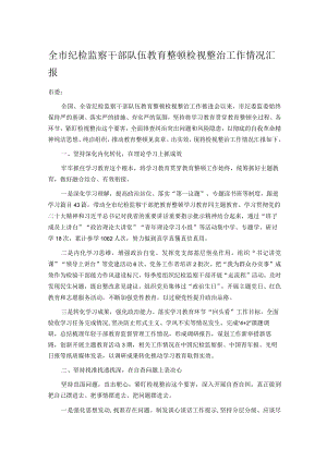 全市纪检监察干部队伍教育整顿检视整治工作情况汇报.docx