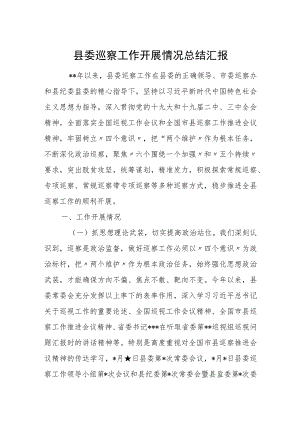 县委巡察工作开展情况总结汇报.docx