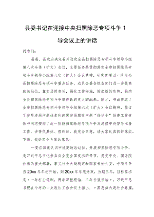 县委书记在迎接中央扫黑除恶专项斗争督导会议上的讲话.docx
