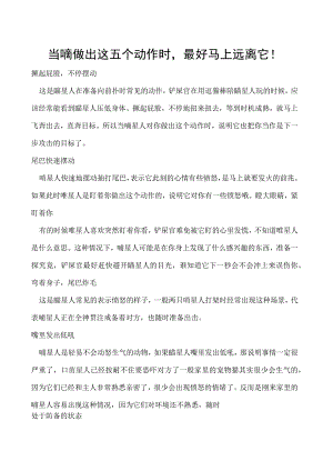 当喵做出这五个动作时最好马上远离它！.docx