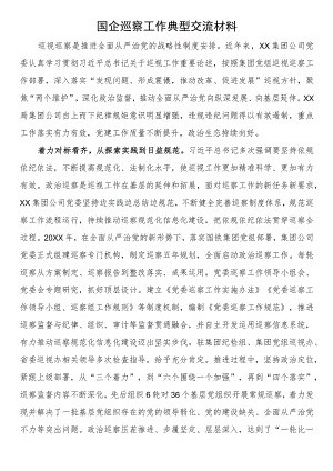 国企巡察工作典型交流材料.docx