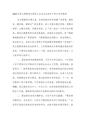 2023年度主题教育专题民主生活会会前学习研讨发言提纲 .docx