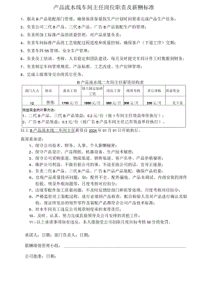 产品流水线车间主任岗位职责及薪酬标准.docx