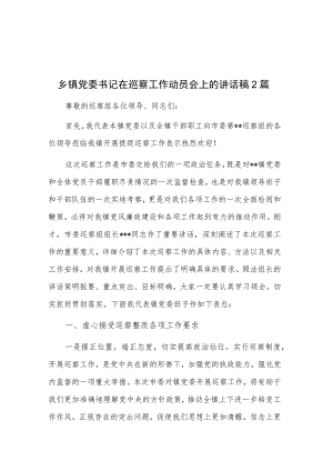 乡镇党委书记在巡察工作动员会上的讲话稿2篇.docx