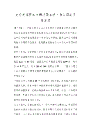 充分发挥资本市场功能 推动上市公司高质量发展.docx