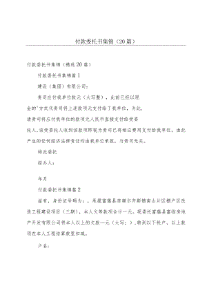 付款委托书 集锦（20篇）.docx
